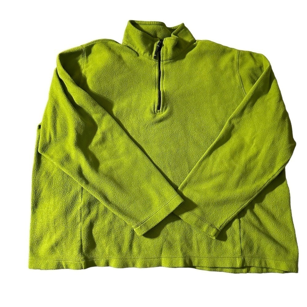 Lands' End kids size large neon green pullover fleece